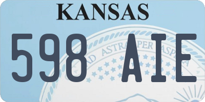 KS license plate 598AIE
