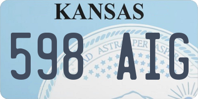 KS license plate 598AIG