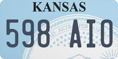 KS license plate 598AIO