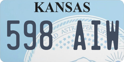 KS license plate 598AIW