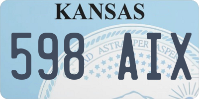 KS license plate 598AIX