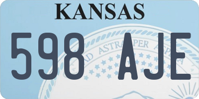 KS license plate 598AJE