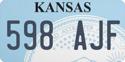 KS license plate 598AJF