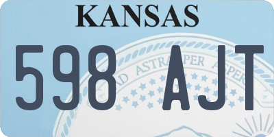 KS license plate 598AJT