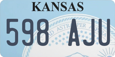 KS license plate 598AJU
