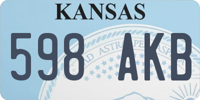 KS license plate 598AKB