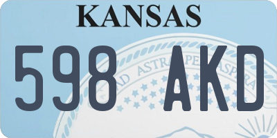 KS license plate 598AKD