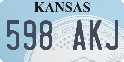KS license plate 598AKJ