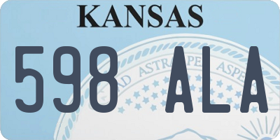 KS license plate 598ALA