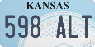 KS license plate 598ALT