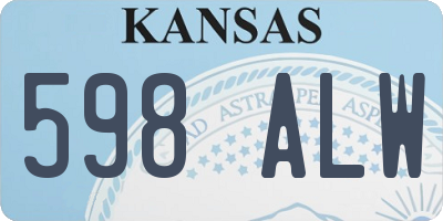 KS license plate 598ALW