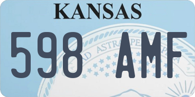 KS license plate 598AMF