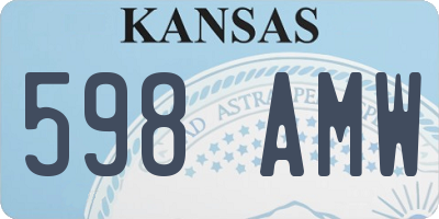 KS license plate 598AMW