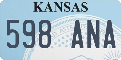 KS license plate 598ANA