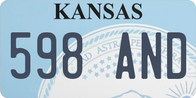 KS license plate 598AND