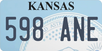 KS license plate 598ANE