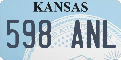 KS license plate 598ANL