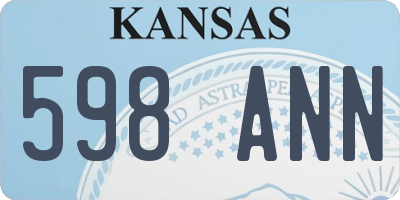 KS license plate 598ANN
