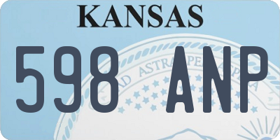 KS license plate 598ANP
