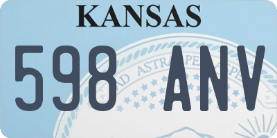 KS license plate 598ANV