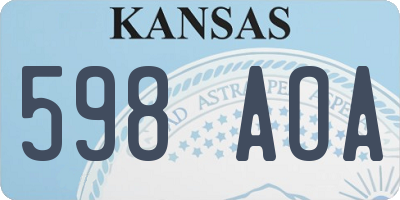 KS license plate 598AOA