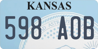 KS license plate 598AOB