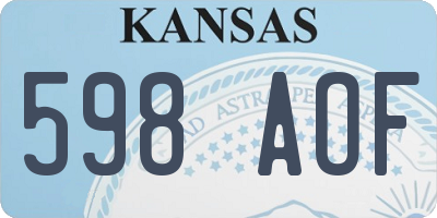 KS license plate 598AOF