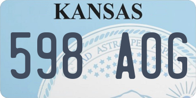 KS license plate 598AOG