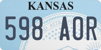 KS license plate 598AOR