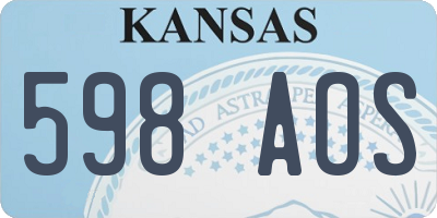 KS license plate 598AOS