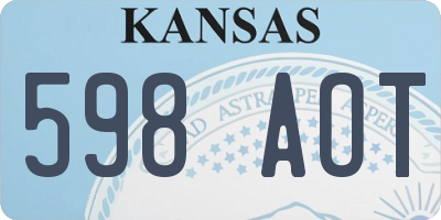 KS license plate 598AOT