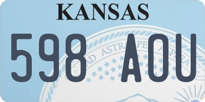 KS license plate 598AOU