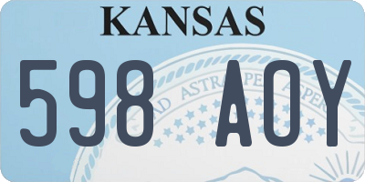 KS license plate 598AOY
