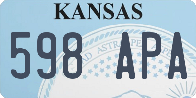 KS license plate 598APA