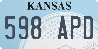 KS license plate 598APD