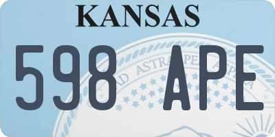 KS license plate 598APE