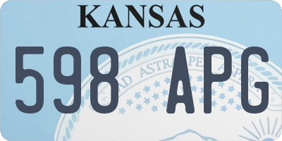 KS license plate 598APG