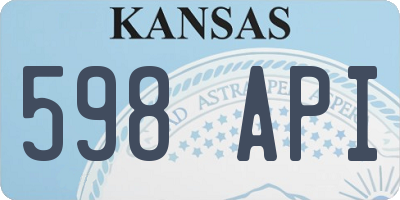 KS license plate 598API