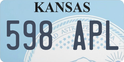 KS license plate 598APL