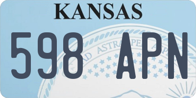 KS license plate 598APN
