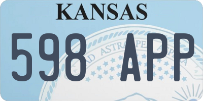 KS license plate 598APP