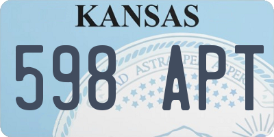 KS license plate 598APT