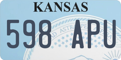 KS license plate 598APU