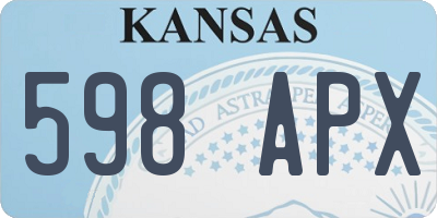 KS license plate 598APX