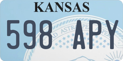 KS license plate 598APY
