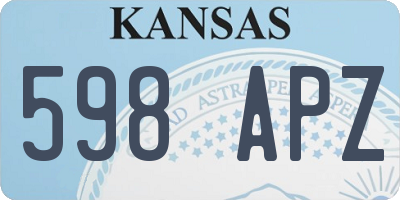 KS license plate 598APZ