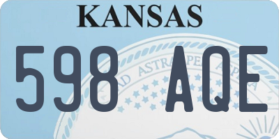 KS license plate 598AQE