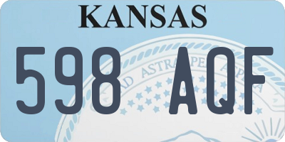 KS license plate 598AQF