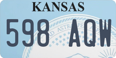 KS license plate 598AQW