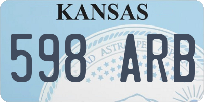 KS license plate 598ARB